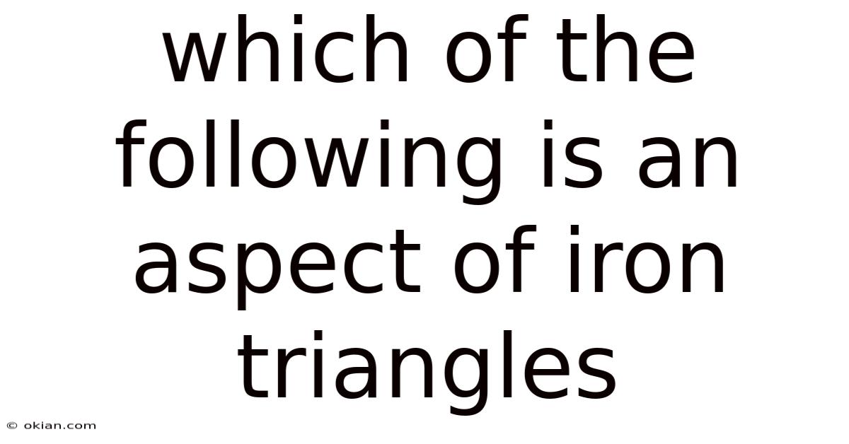 Which Of The Following Is An Aspect Of Iron Triangles