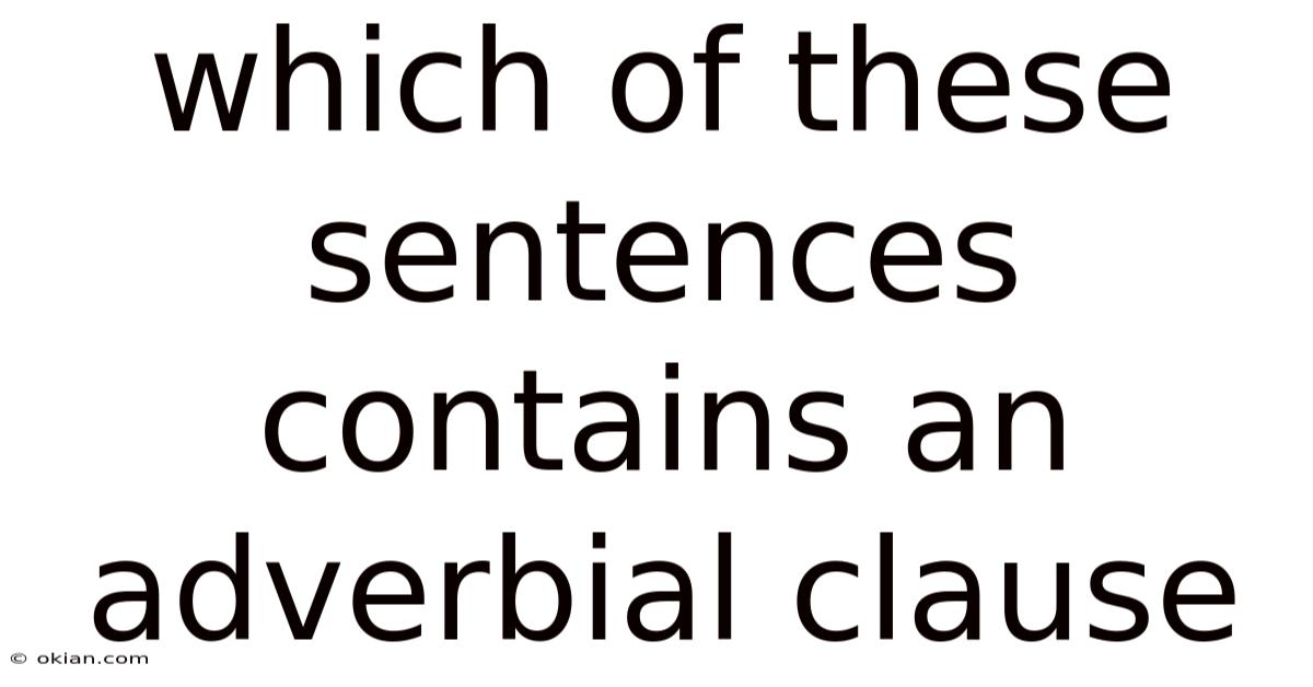 Which Of These Sentences Contains An Adverbial Clause